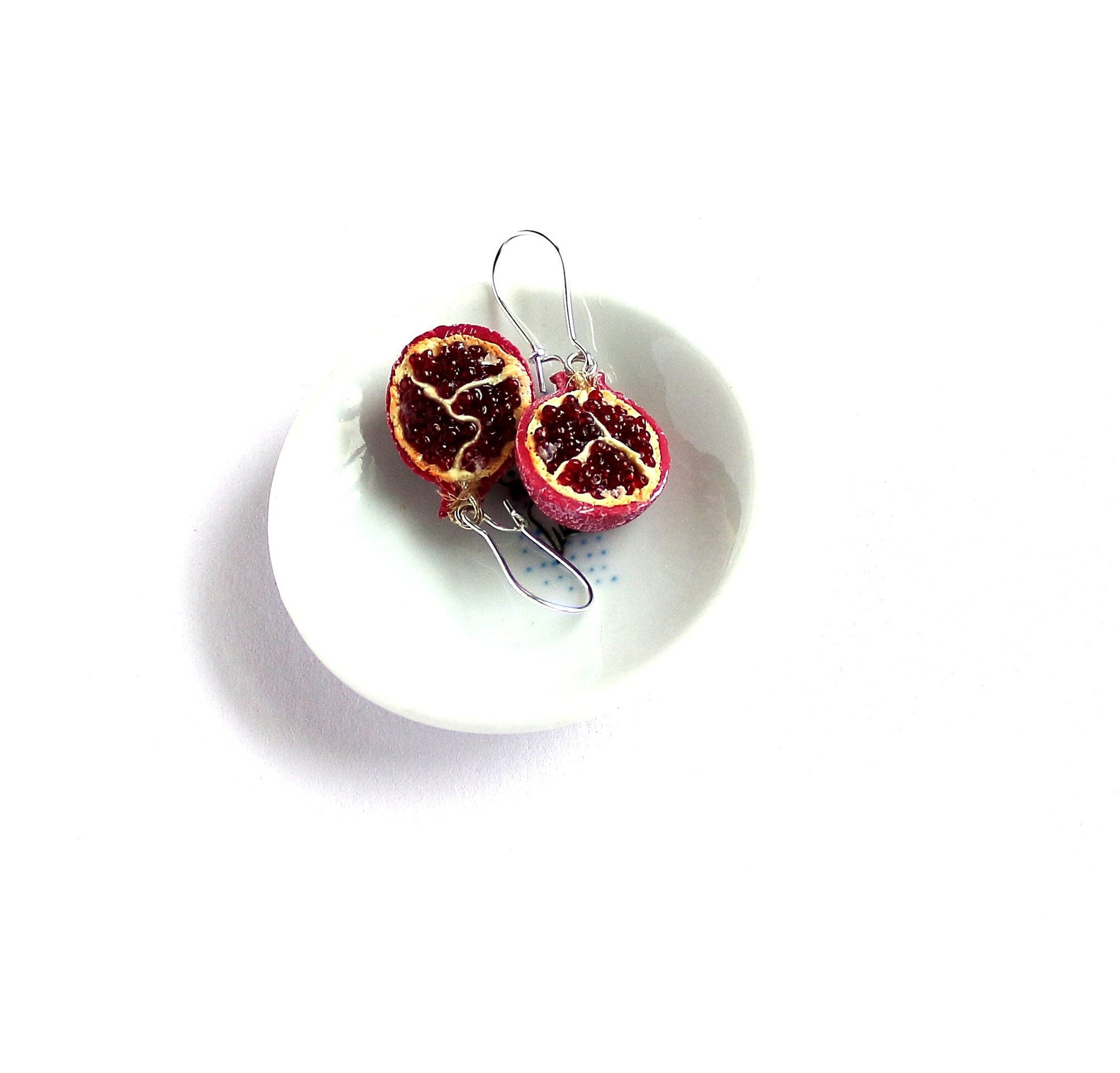 Pomegranate Glow: Pomegranate Polymer Clay Earrings