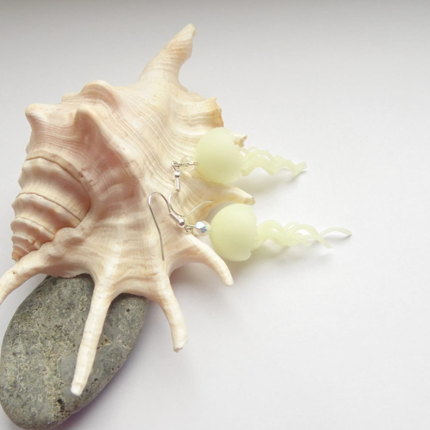 Shining Depth: Jellyfish Earrings Polymer Clay.